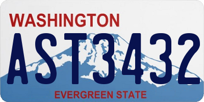 WA license plate AST3432