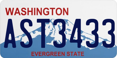 WA license plate AST3433