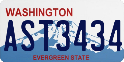 WA license plate AST3434