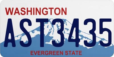 WA license plate AST3435