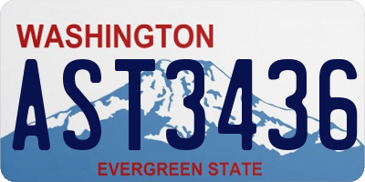 WA license plate AST3436