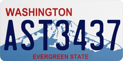 WA license plate AST3437