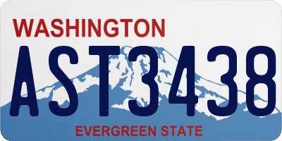 WA license plate AST3438