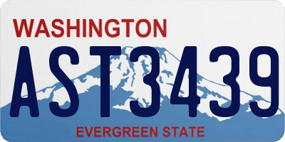 WA license plate AST3439