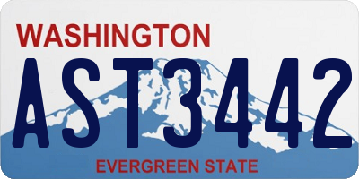 WA license plate AST3442