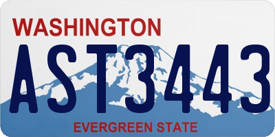 WA license plate AST3443