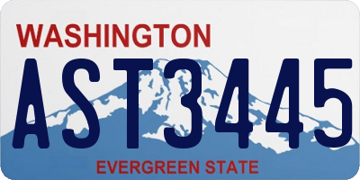 WA license plate AST3445