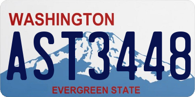 WA license plate AST3448