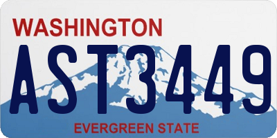 WA license plate AST3449