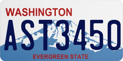 WA license plate AST3450