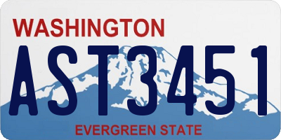 WA license plate AST3451