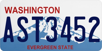 WA license plate AST3452