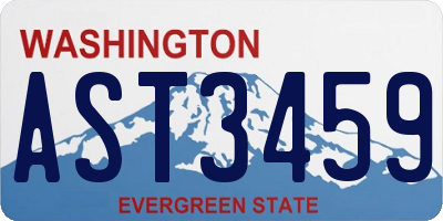 WA license plate AST3459