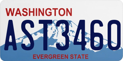 WA license plate AST3460
