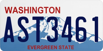 WA license plate AST3461