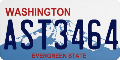 WA license plate AST3464