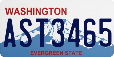WA license plate AST3465