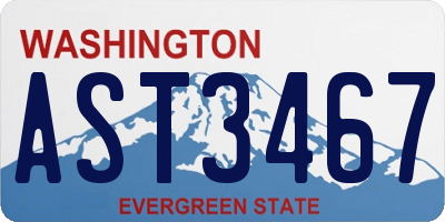 WA license plate AST3467