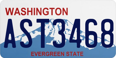 WA license plate AST3468