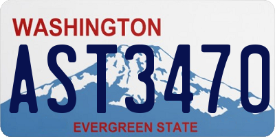 WA license plate AST3470