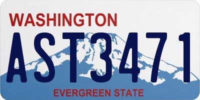 WA license plate AST3471