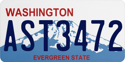 WA license plate AST3472