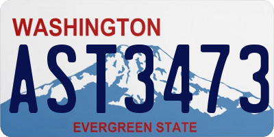 WA license plate AST3473