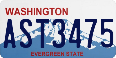 WA license plate AST3475