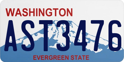 WA license plate AST3476