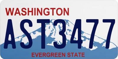WA license plate AST3477