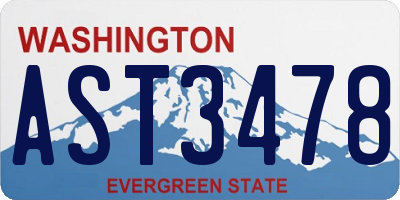 WA license plate AST3478