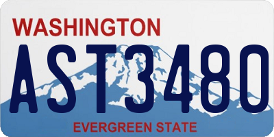 WA license plate AST3480