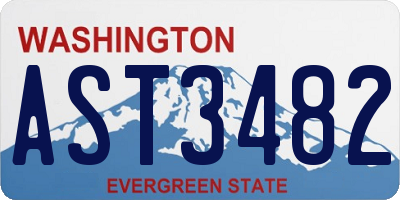 WA license plate AST3482