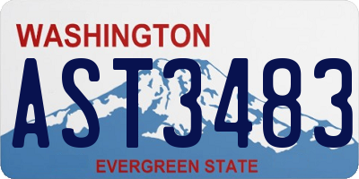WA license plate AST3483