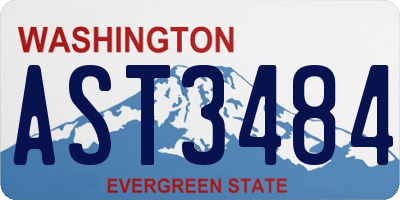 WA license plate AST3484