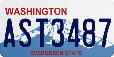 WA license plate AST3487
