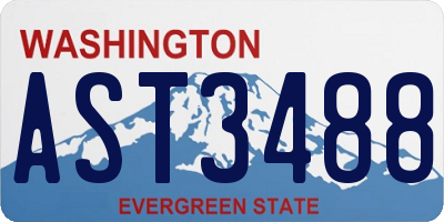 WA license plate AST3488