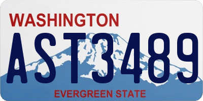 WA license plate AST3489