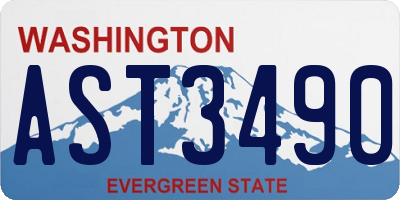 WA license plate AST3490