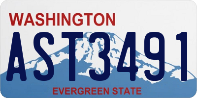 WA license plate AST3491