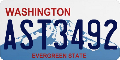 WA license plate AST3492