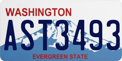 WA license plate AST3493