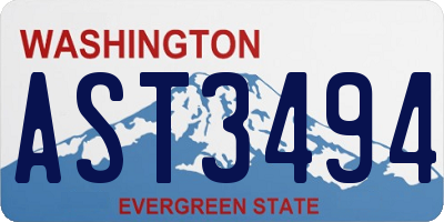 WA license plate AST3494