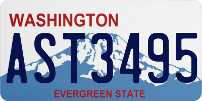 WA license plate AST3495
