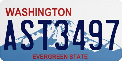WA license plate AST3497