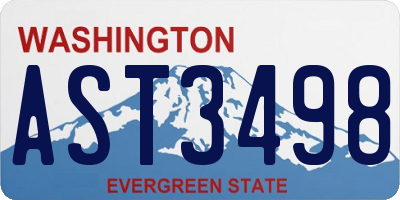 WA license plate AST3498