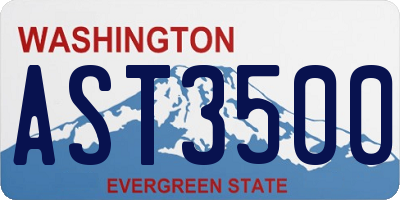 WA license plate AST3500