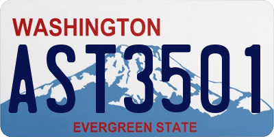 WA license plate AST3501