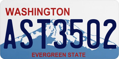 WA license plate AST3502