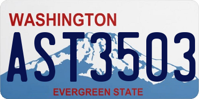 WA license plate AST3503
